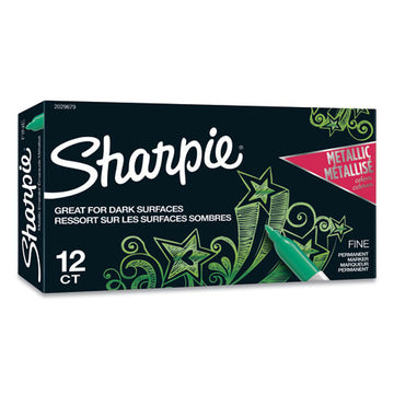 Sharpie® Metallic Fine Point Permanent Markers, Fine Bullet Tip, Green, Dozen freeshipping - TVN Wholesale